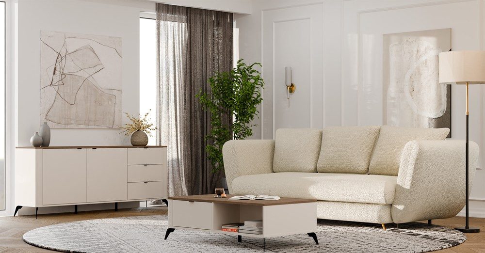 ibonto Kombikommode Sideboard Kommode 183 cm, 2 Türen, 3 Schubladen, Soft-Close