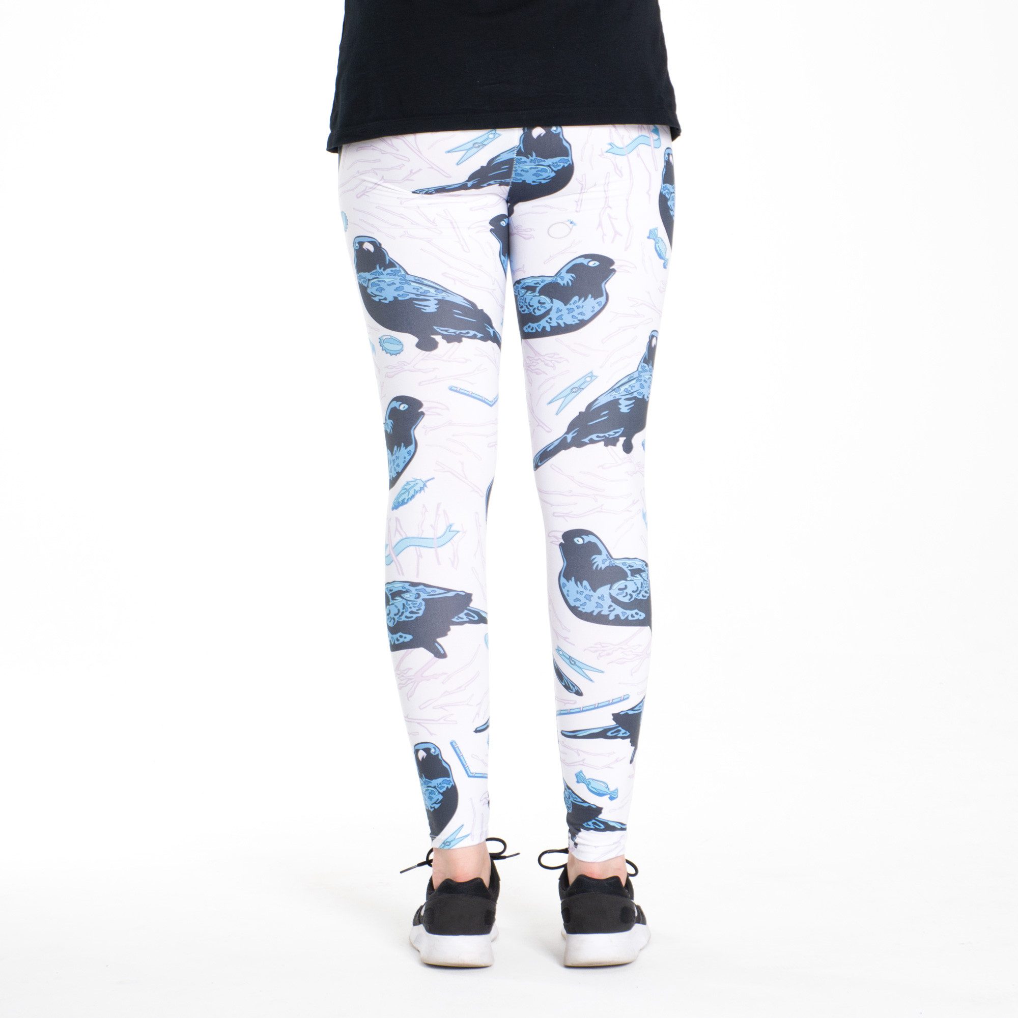 cosey Leggings Tiermotiv-Leggings (Einheitsgröße) - Design Vögel (auffällige Tiermotiv-Prints • figurbetonte Passform • komfortabel, Einzelartikel) Design Vögel