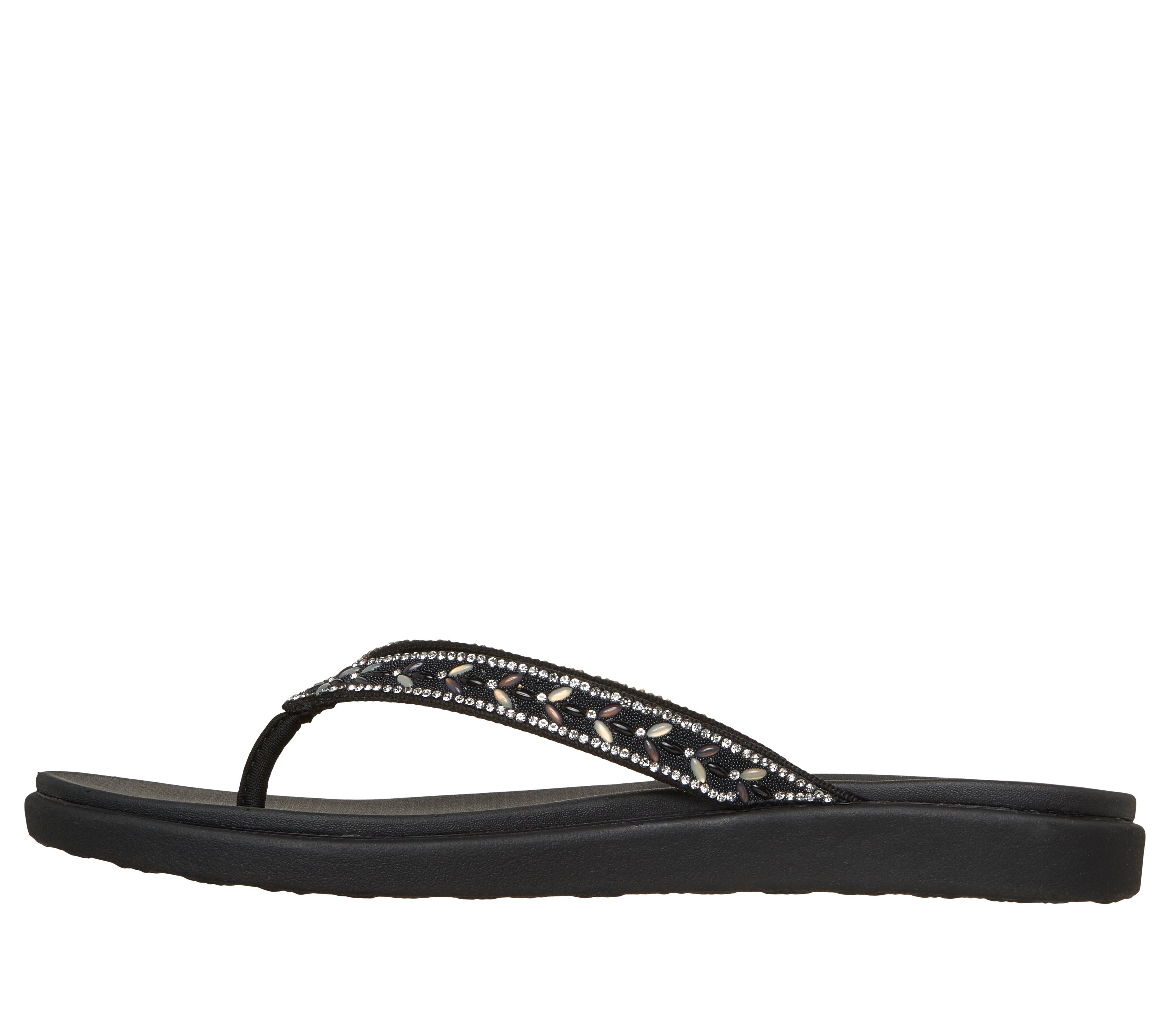 Skechers MEDITATION LUXE- Zehentrenner Strandschuh, Sommerschuh, Badeschuh mit Glitzersteinchen – Bild 4 von 5