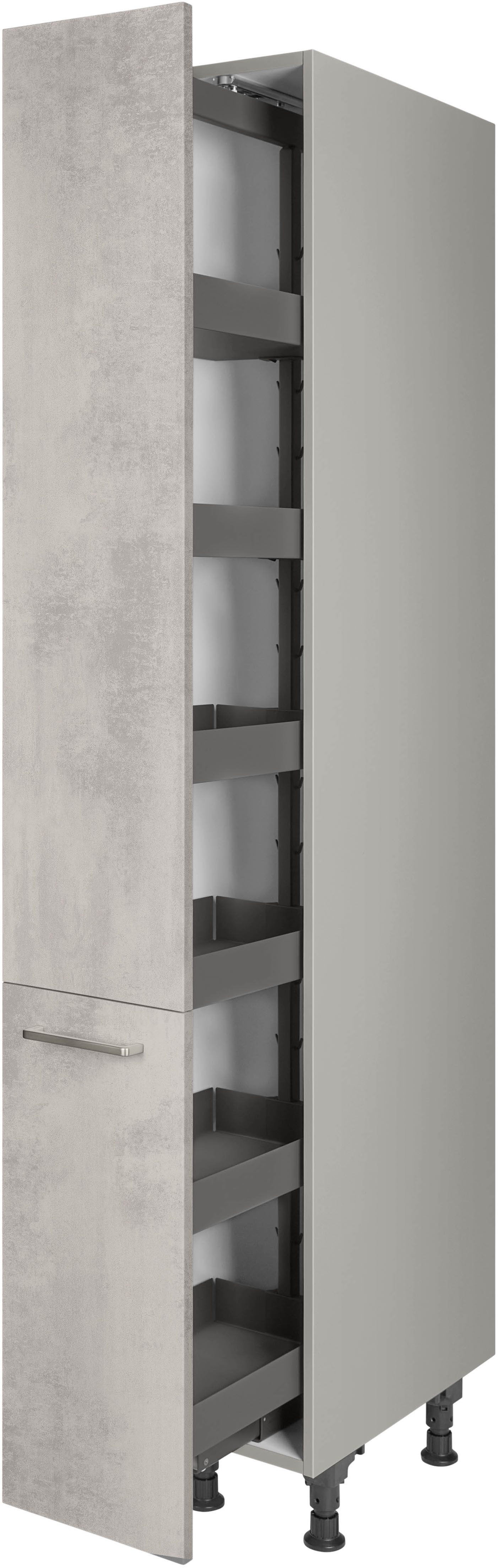 nobilia® Apothekerschrank "Riva", mit 5 Einhängekörben, Breite 30 cm, Höhe 216,6 cm, vormontiert, Ein- und Auszugsdämpfung SoftStoppPro