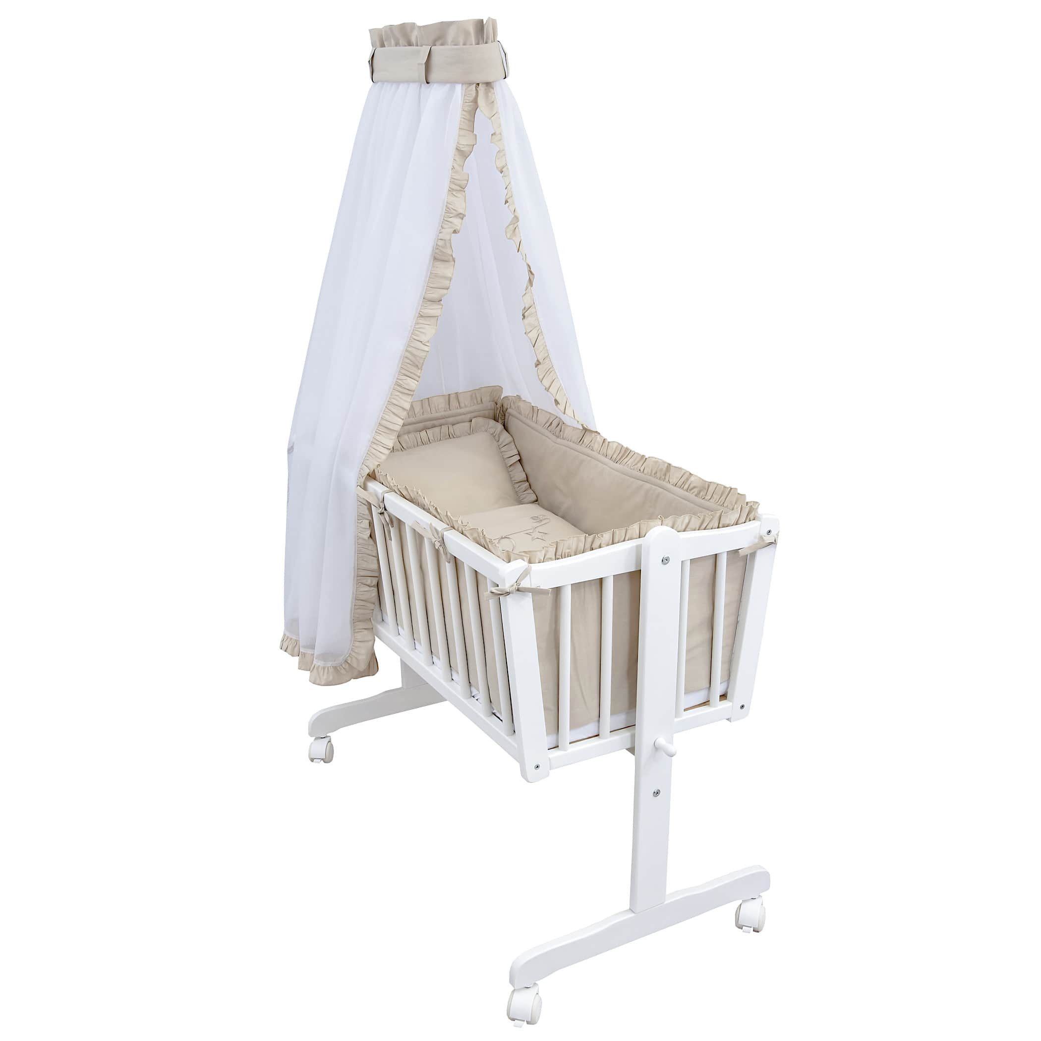 Baby-Delux Stubenbett Babywiege Komplettset Royal Rüsche, günstig online kaufen