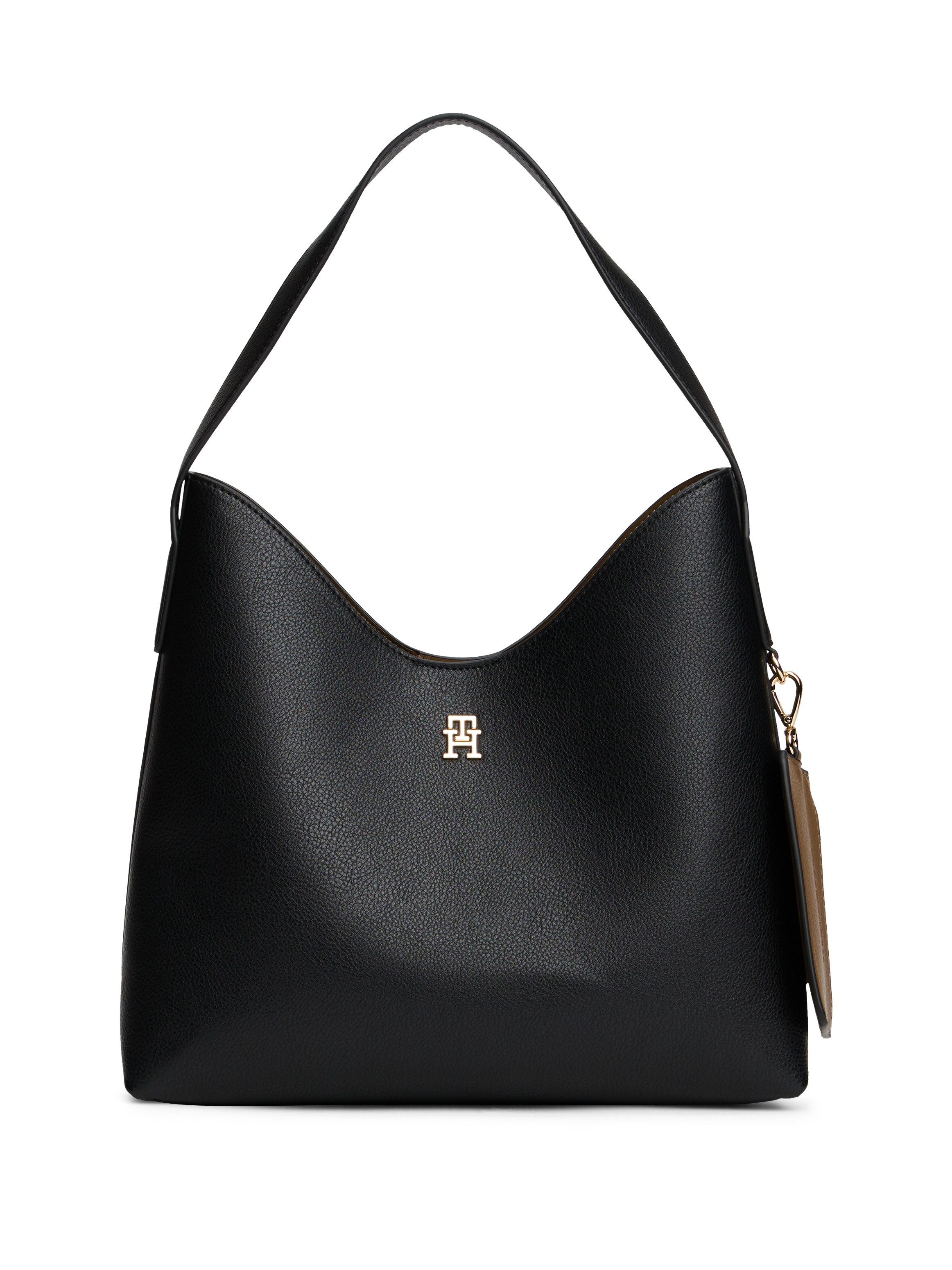 Tommy Hilfiger Schultertasche TH ICON SHOULDER BAG (2-tlg., Abnehmbare Reißverschlussaußentasche), Damen Umhängetache, Tragetasche mit TH-Logo