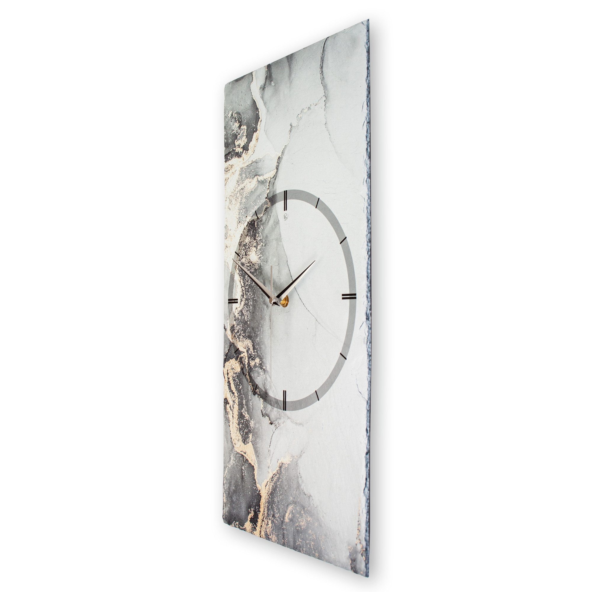 Kreative Feder Wanduhr Designer-Wanduhr aus Stein günstig online kaufen