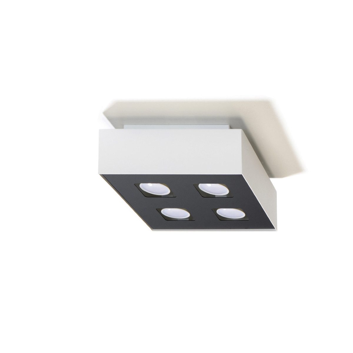 SOLLUX lighting Deckenleuchte Deckenleuchte Mono 4 Weiß, Nicht enthalten