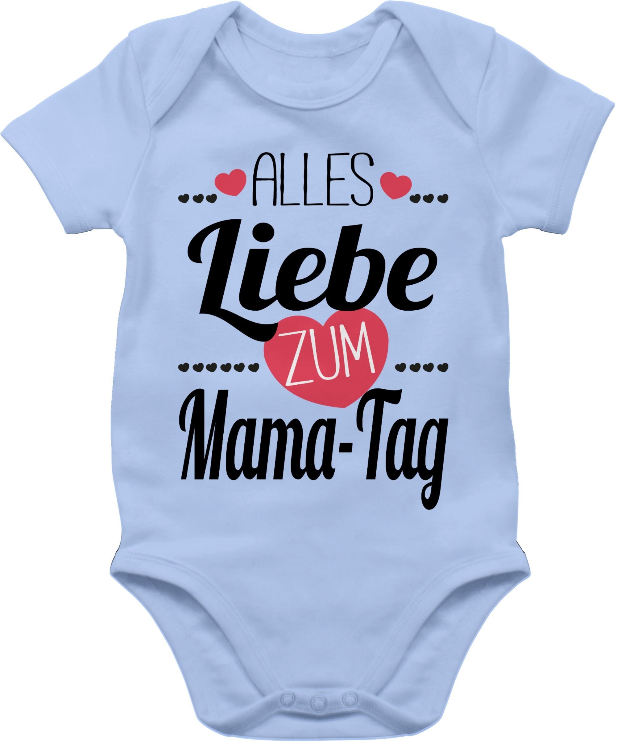 Shirtracer Shirtbody Alles Liebe zum Mama-Tag Herzchen (1-tlg) Muttertagsgeschenk 3 Babyblau