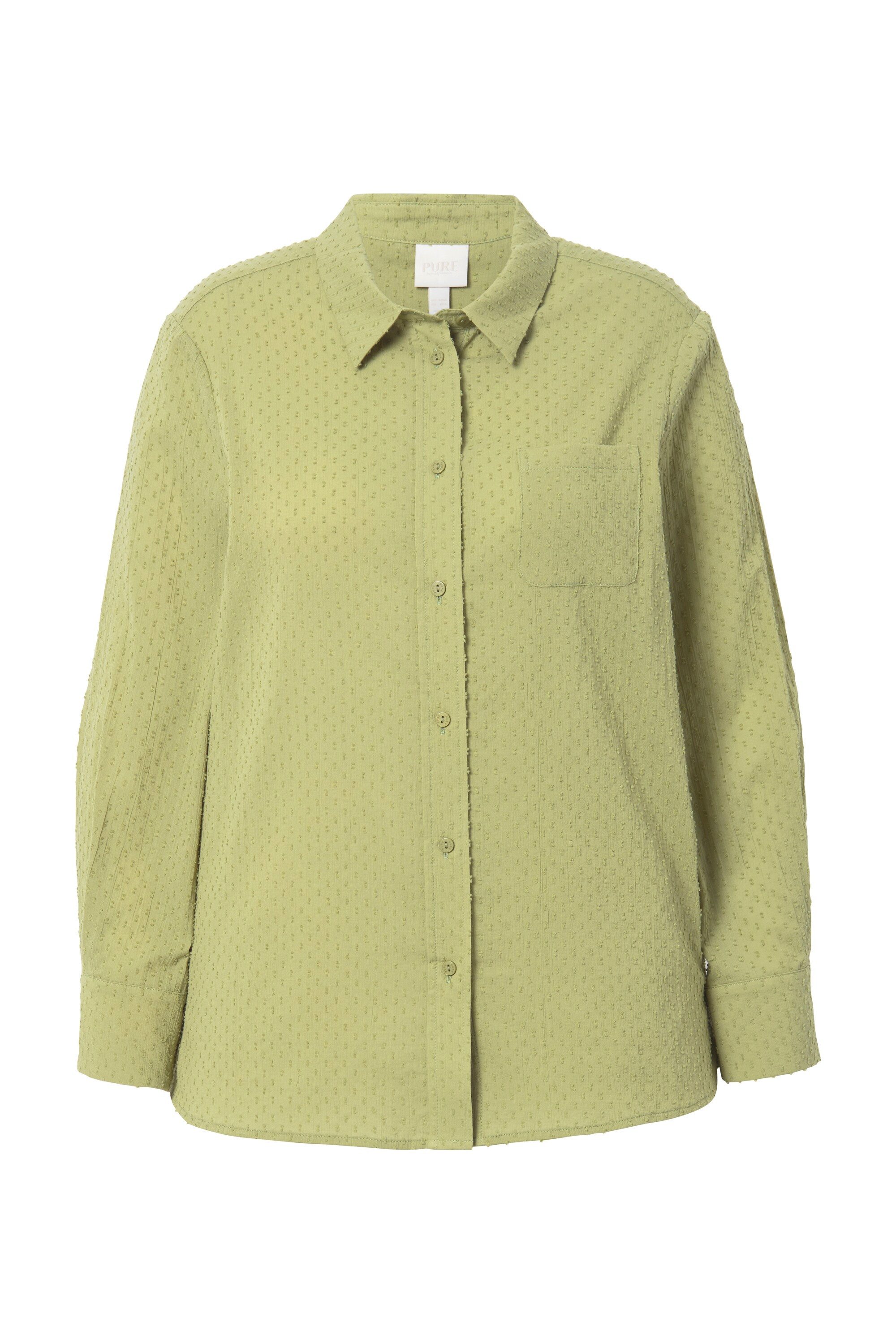 Longbluse Bluse Punkte Hemdkragen Langarm Biobaumwolle