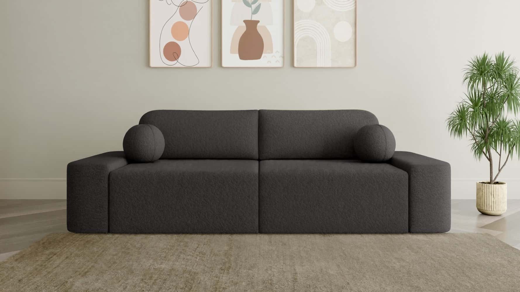 Myhomelando Big-Sofa Oval, mit Schlaffunktion, Bettkasten