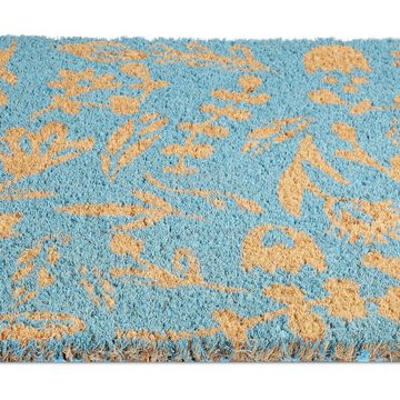 Fußmatte Fußmatte Kokos Blumen, relaxdays, Höhe: 15 mm