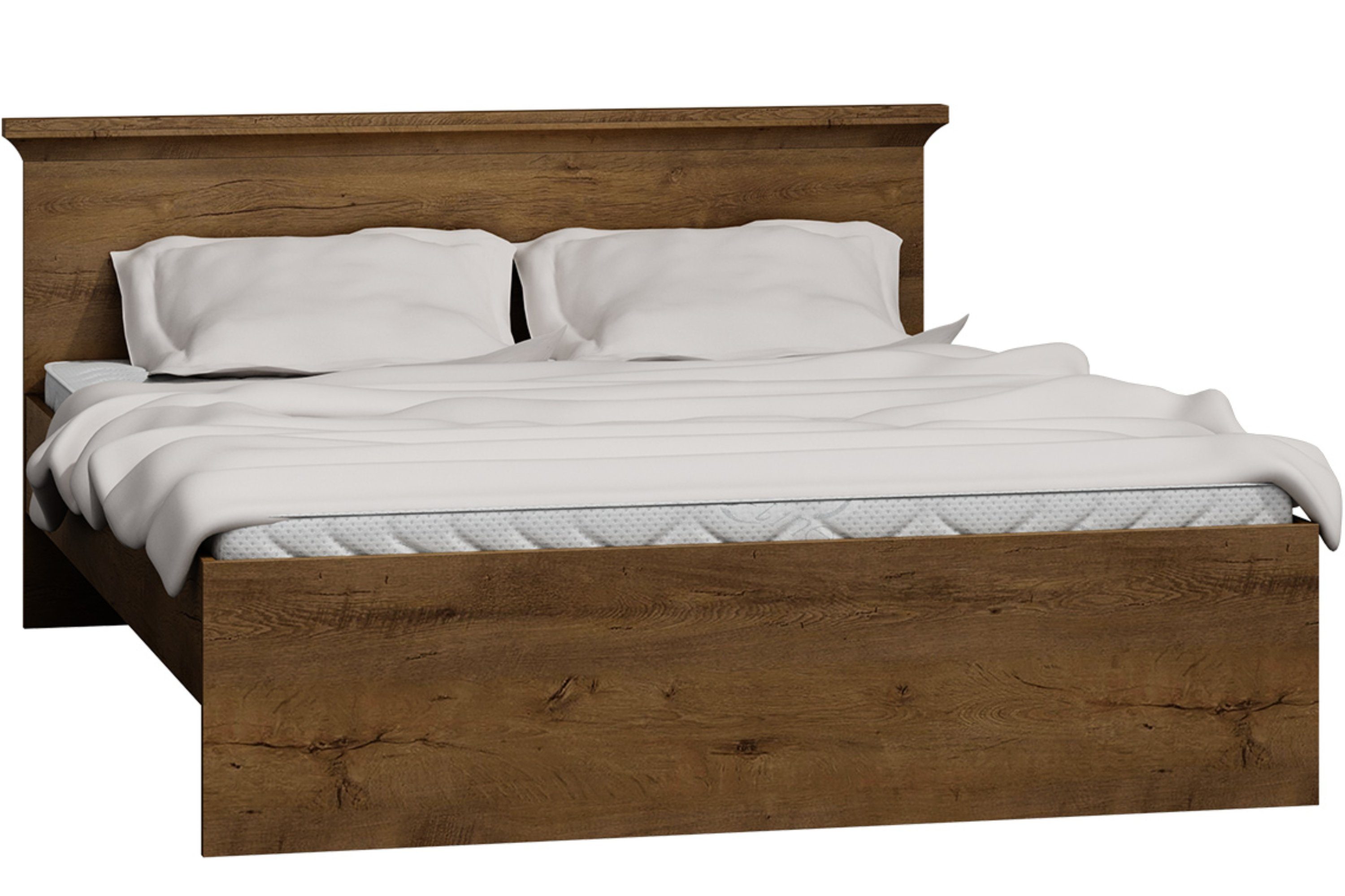 Konsimo Bett VETIS Bett mit Rahmen, mit Kopfstütze, zeitloses Design
