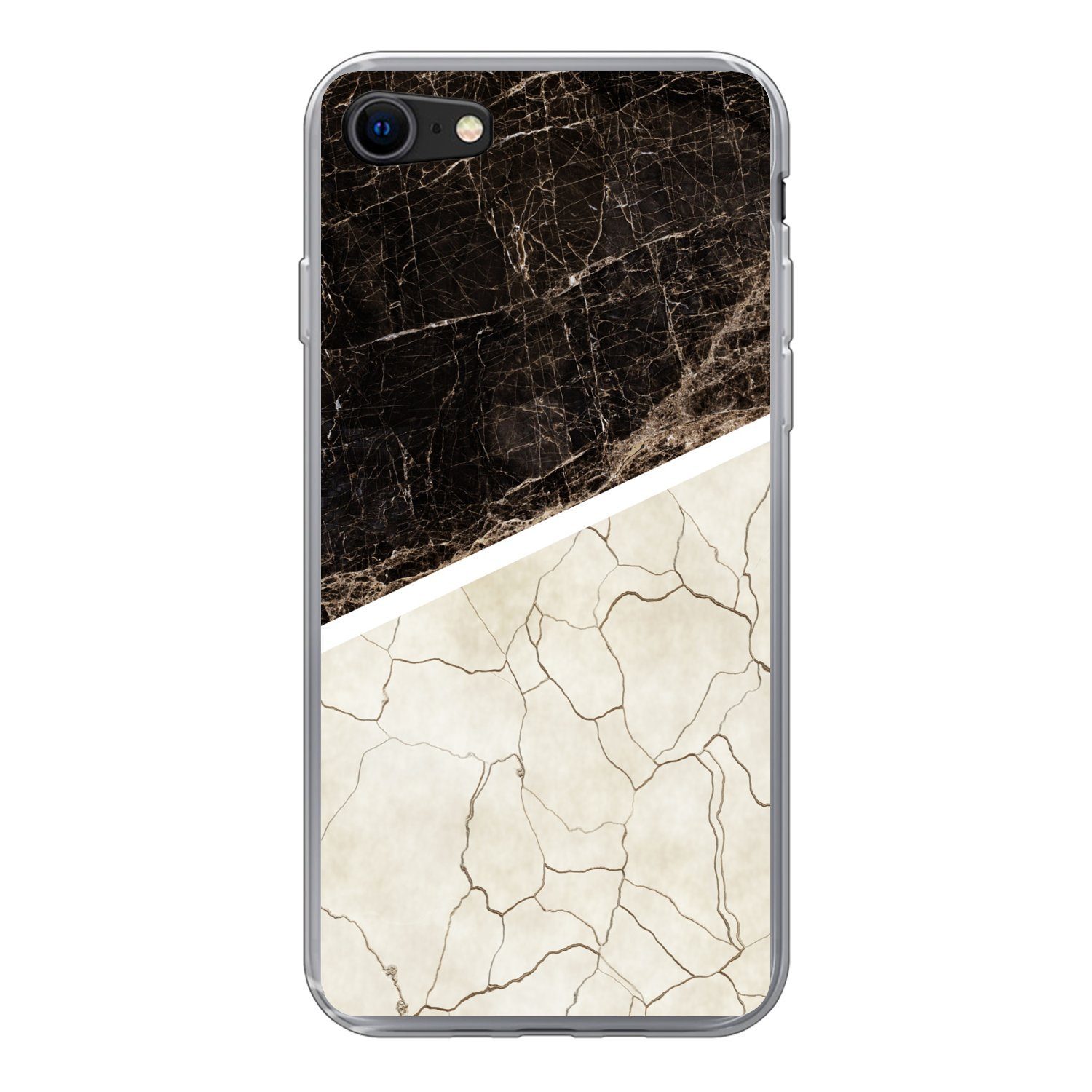 MuchoWow Handyhülle »Marmor - Struktur - Abstrakt«, Handyhülle Telefonhülle  Apple iPhone 8