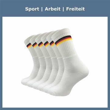 GAWILO Socken mit Deutschland Flagge - Fan Socke zur Fußball EM (6 Paar) Zeigen Sie Ihren Support für unsere Mannschaft auch an Fuß & Bein