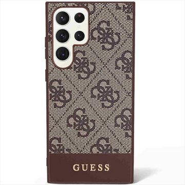 Guess Handyhülle Guess 4G Stripe Collection Hardcase Hülle Cover für Samsung Galaxy S23 Ultra Braun