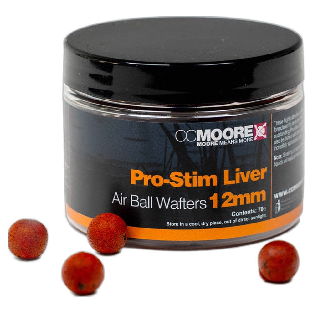 CC Moore Fischboilies Pro-Stim Liver Air Ball Wafters 12mm (70)