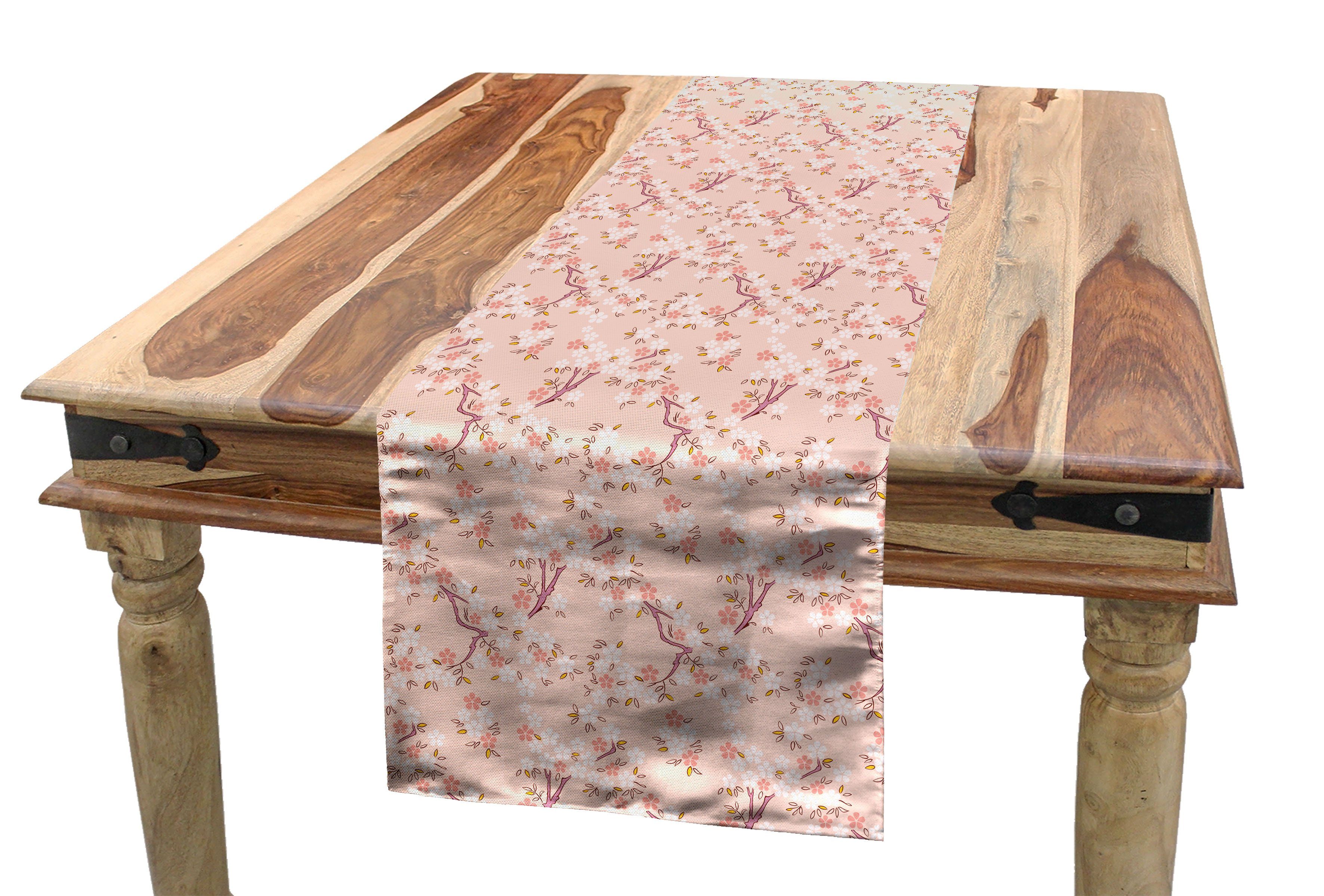 Abakuhaus Tischläufer Esszimmer Küche Rechteckiger Dekorativer Tischläufer, Kirschblüte Romantische Bäume