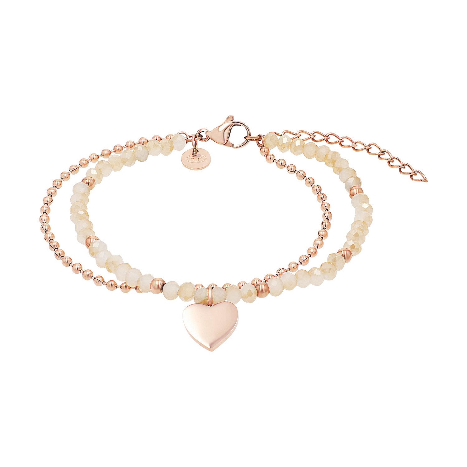 TOM TAILOR Armband Schmuck Geschenk Edelstahl Herz, mit Glassteine