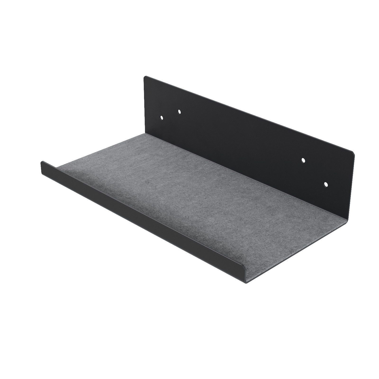 QLS Katzen-Wandregal 27x50 cm aus Stahl mit Filz, Katzenregal Kletterwand pulverbeschichtet bis 10 kg