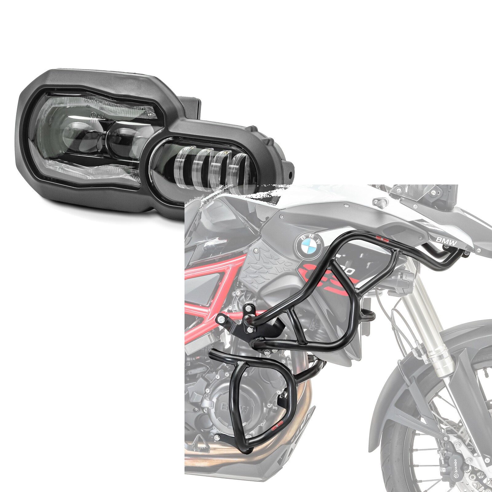 Lumitecs Halter Set: LED Scheinwerfer passend für BMW F 800 GS / Adventure 08-18 Haupt