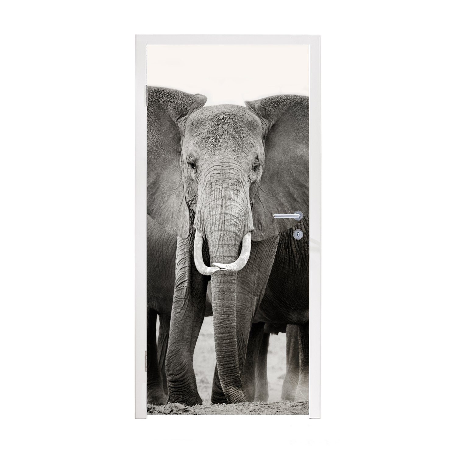 MuchoWow Türtapete Optische Täuschung von Elefanten, Matt, bedruckt, (1 St), Fototapete für Tür, Türaufkleber, 75x205 cm