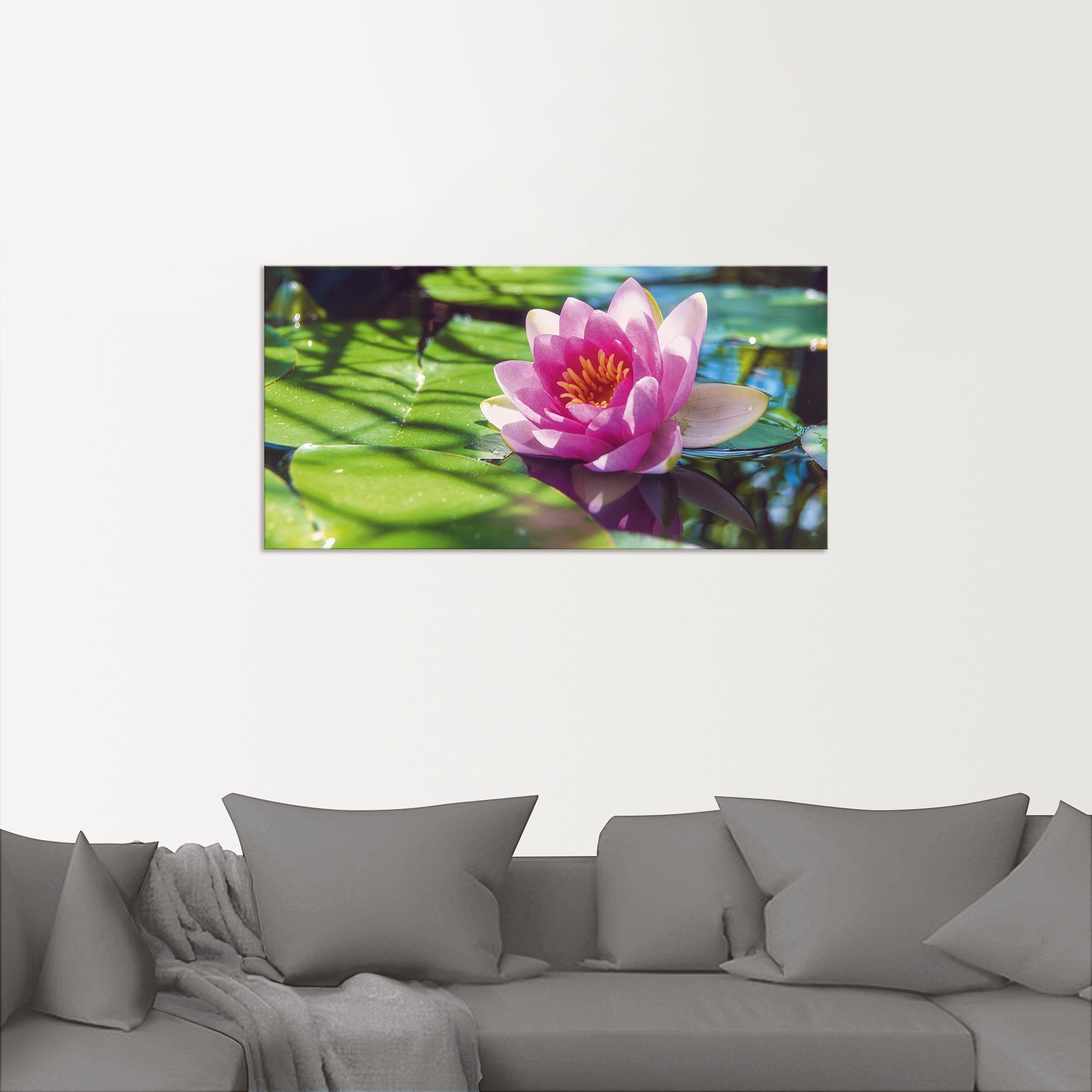 Artland Alu-Dibond-Druck Seerose Nahaufnahme, Blumenbilder (1 St), für Innen- und Außenbereich geeignet, Outdoorbild