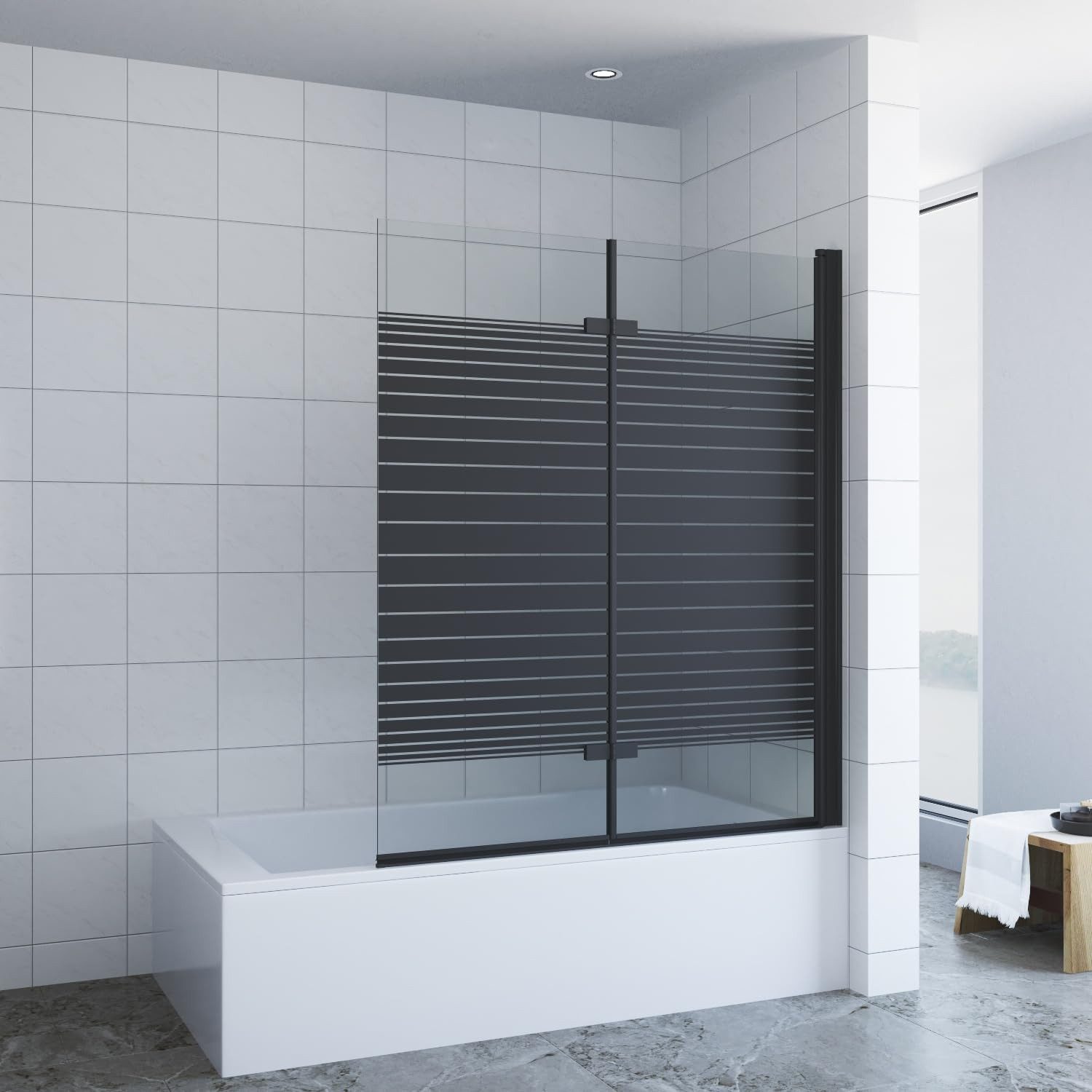 Badewannenfaltwand Eck 2 teilig 120x140cm