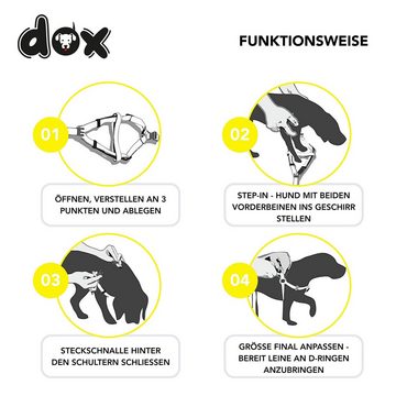 DDOXX Hunde-Geschirr Nylon Hundegeschirr Step-In, Verstellbar, Ausbruchsicher, Gelb Xxs - 1,0 X 26-35 Cm