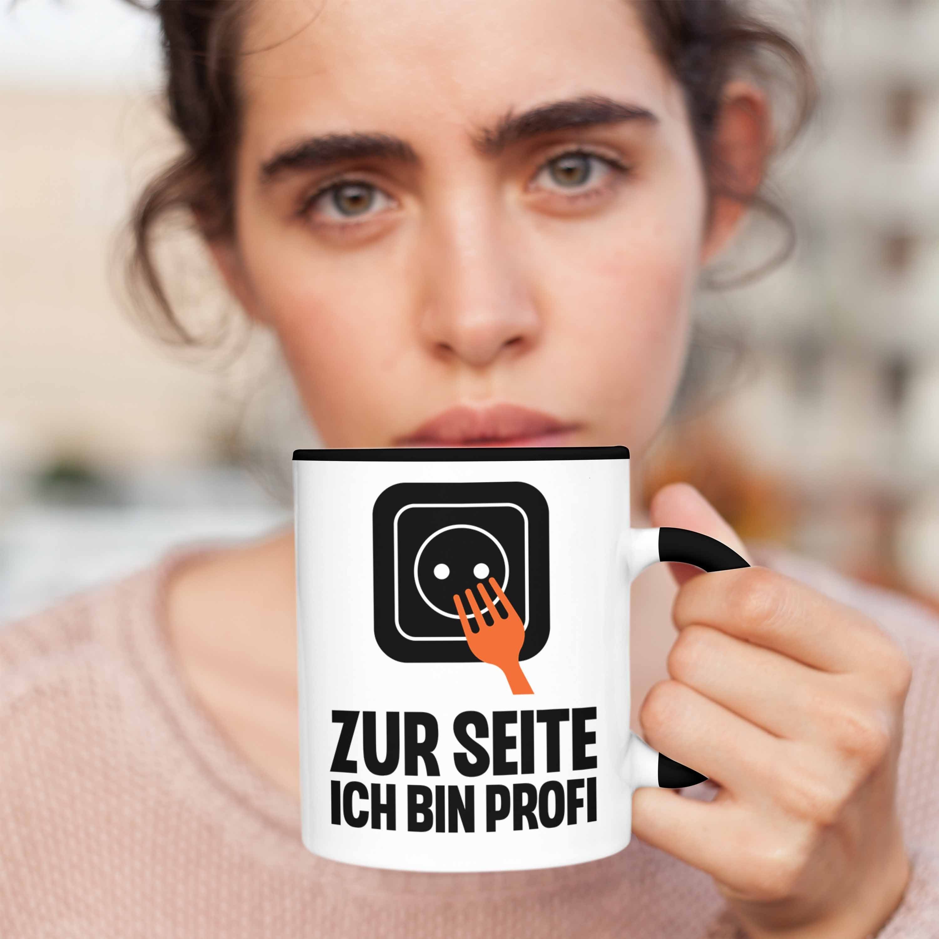 Geschenk Trendation Trendation Geschenkidee Tasse Lustig Kaffeebecher Elektriker Spruch Gadget - Schwarz Geschenke Männer Tasse