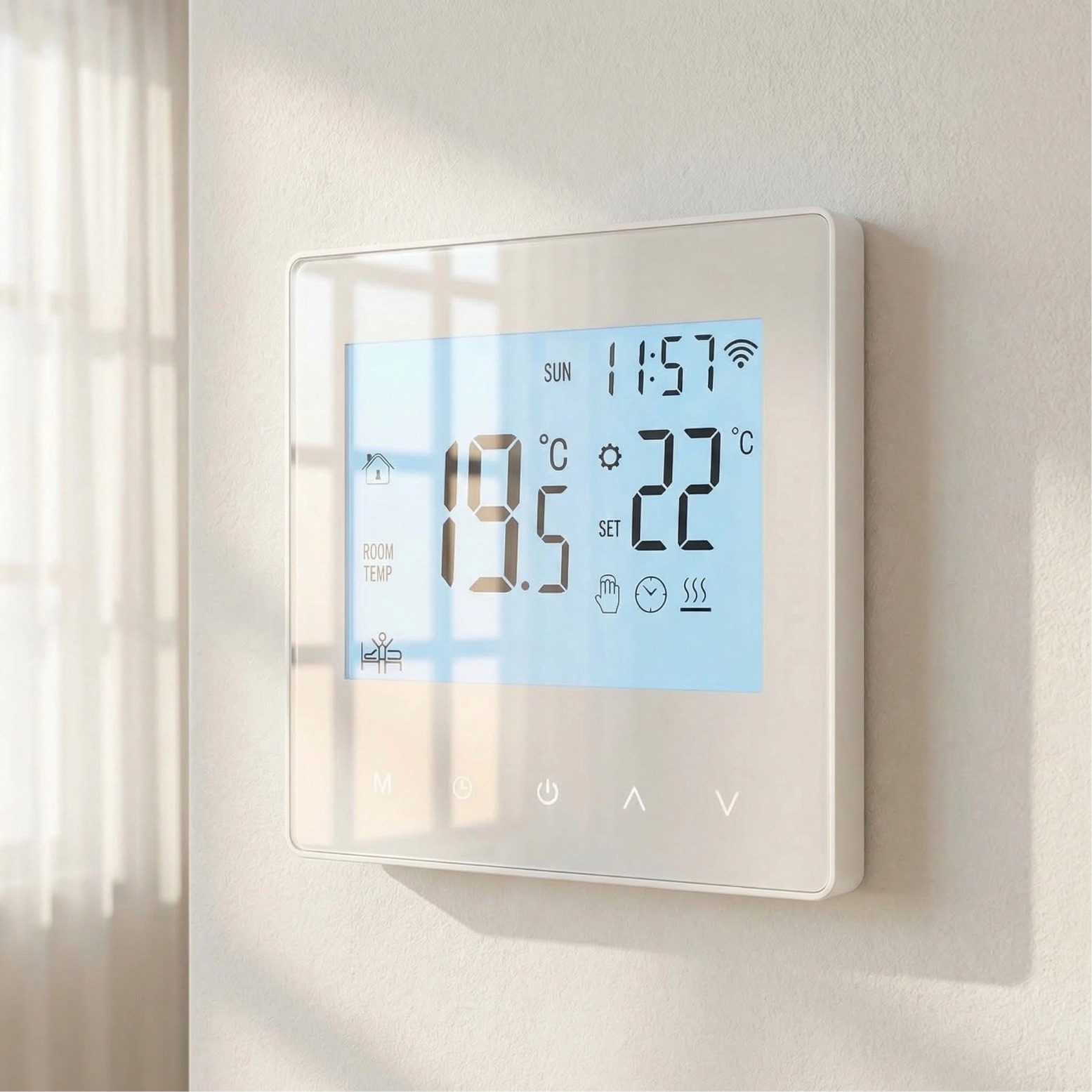 GARRYFIZH Raumthermostat Raumtemperaturregler Raumthermostat Digital, (Set, Eingebettete Installation), Programmierbare Funktionen Präzise Temperaturregelung App-Steuerung