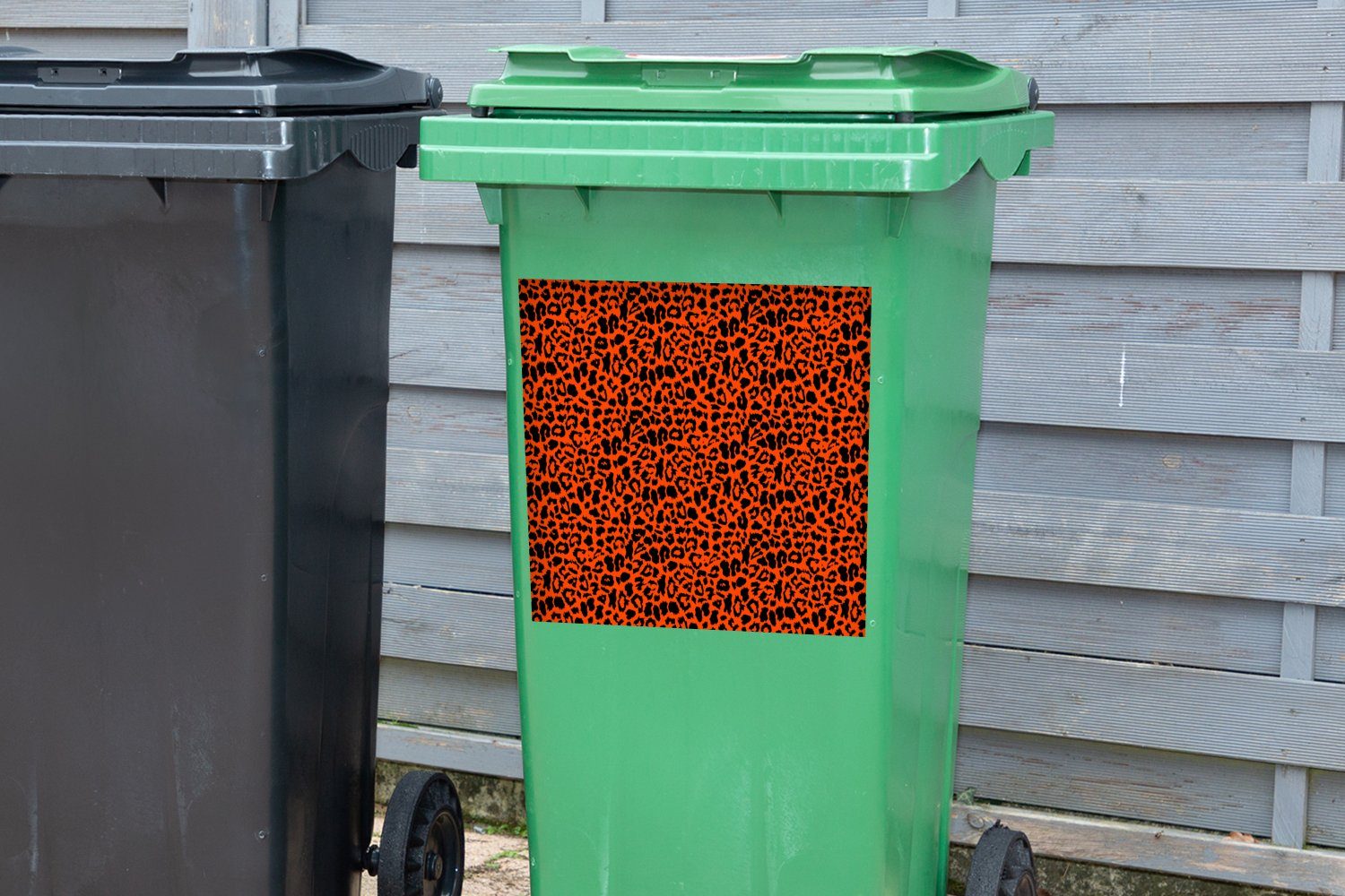 MuchoWow Tiermuster Container, Wandsticker Rot Abfalbehälter - (1 - Mülleimer-aufkleber, Sticker, Mülltonne, St), Panther