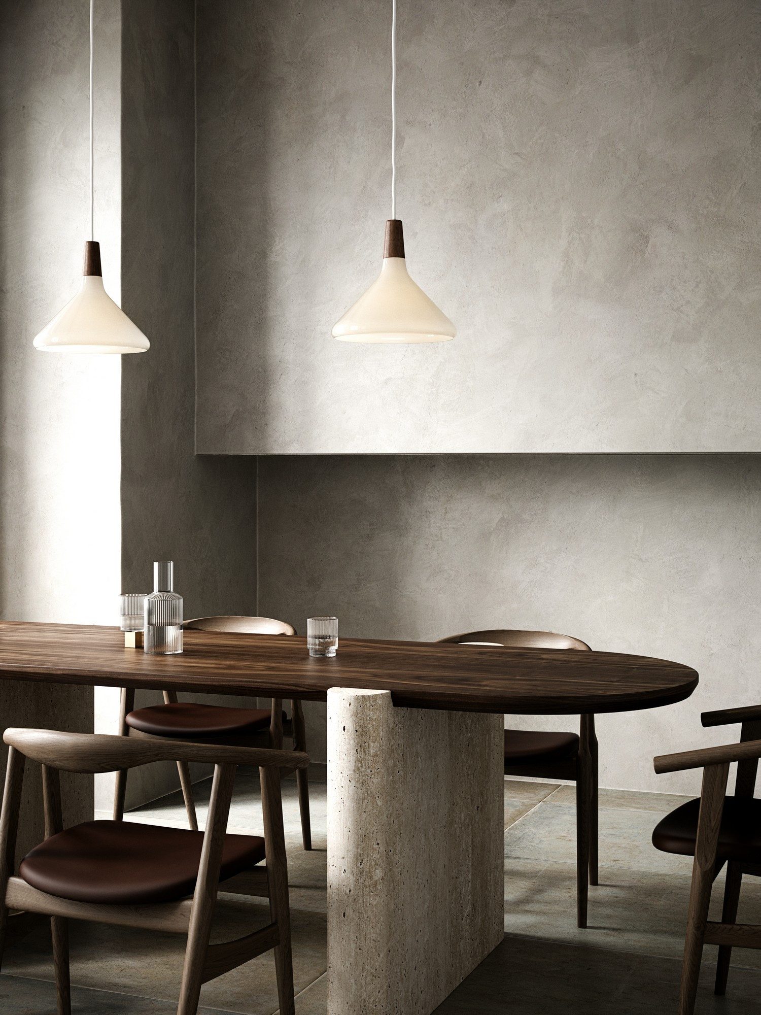 Nordlux Pendelleuchte Designer Hängeleuchte Float 27 Glas Holz 27cm Pendel Opal Weiß, ohne Leuchtmittel