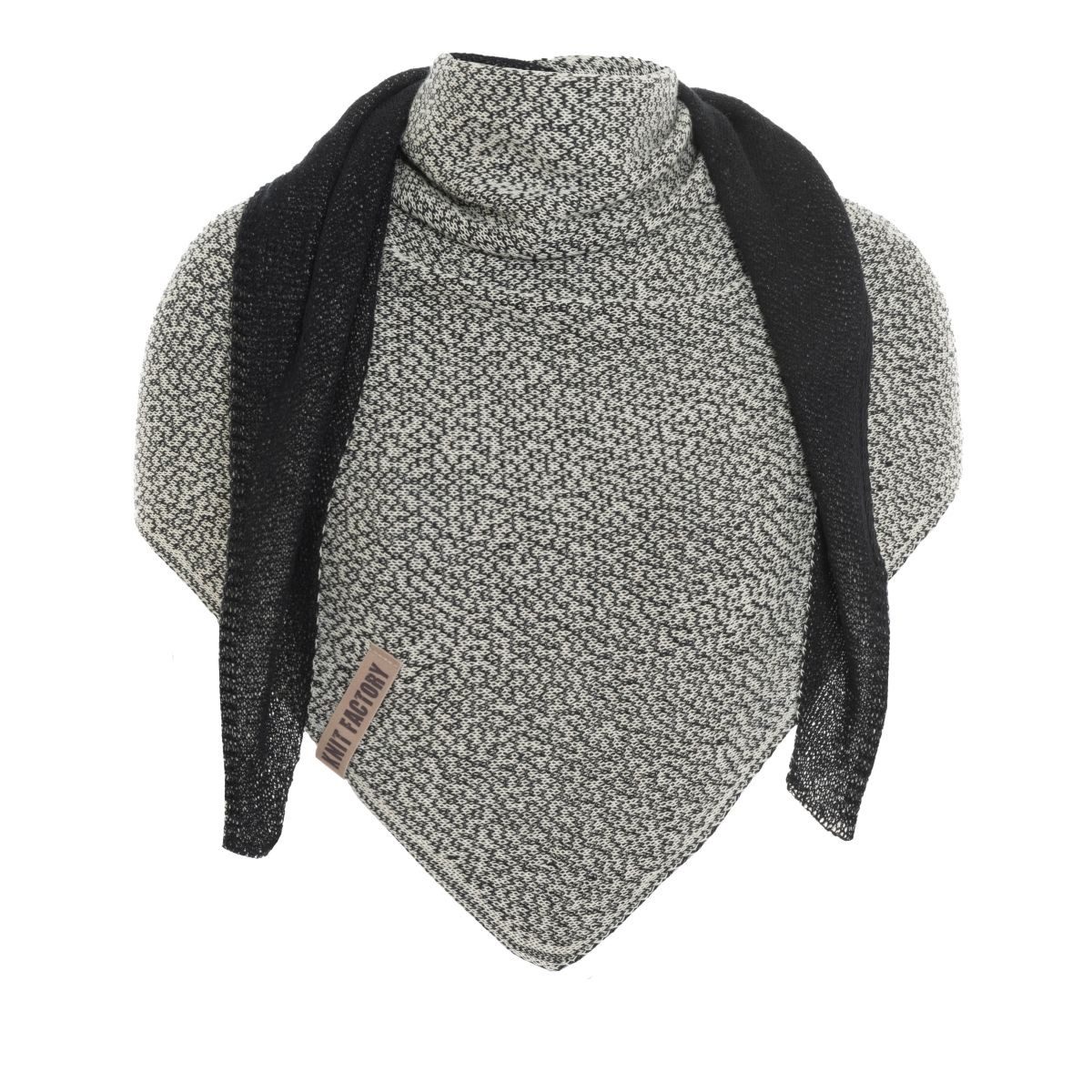 Strickschal Ella Dreiecksschal Ecru Schwarz One Size Mix