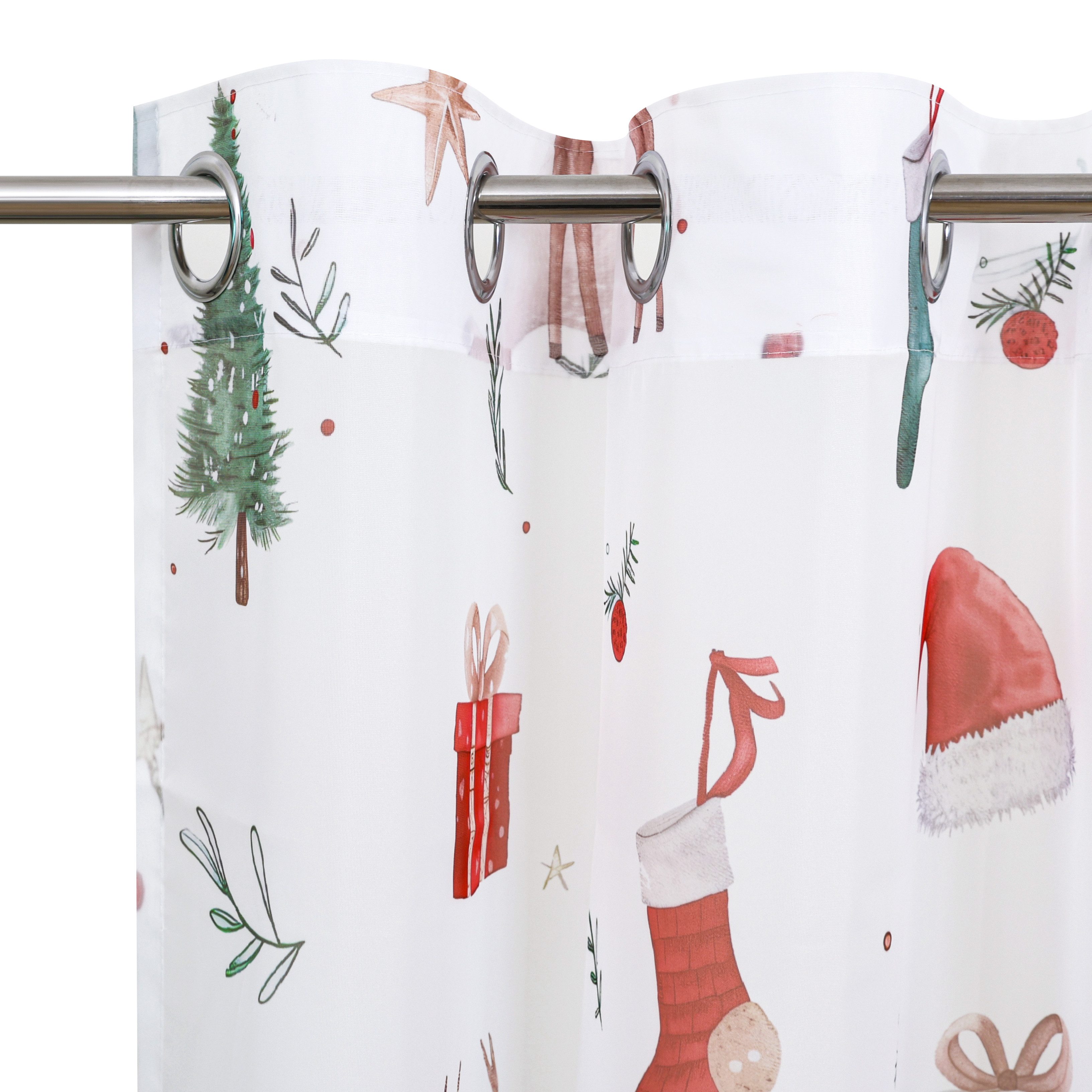 OTTO home Gardine Olwyn (1 St), Ösen, transparent, Polyester, weihnachtlich