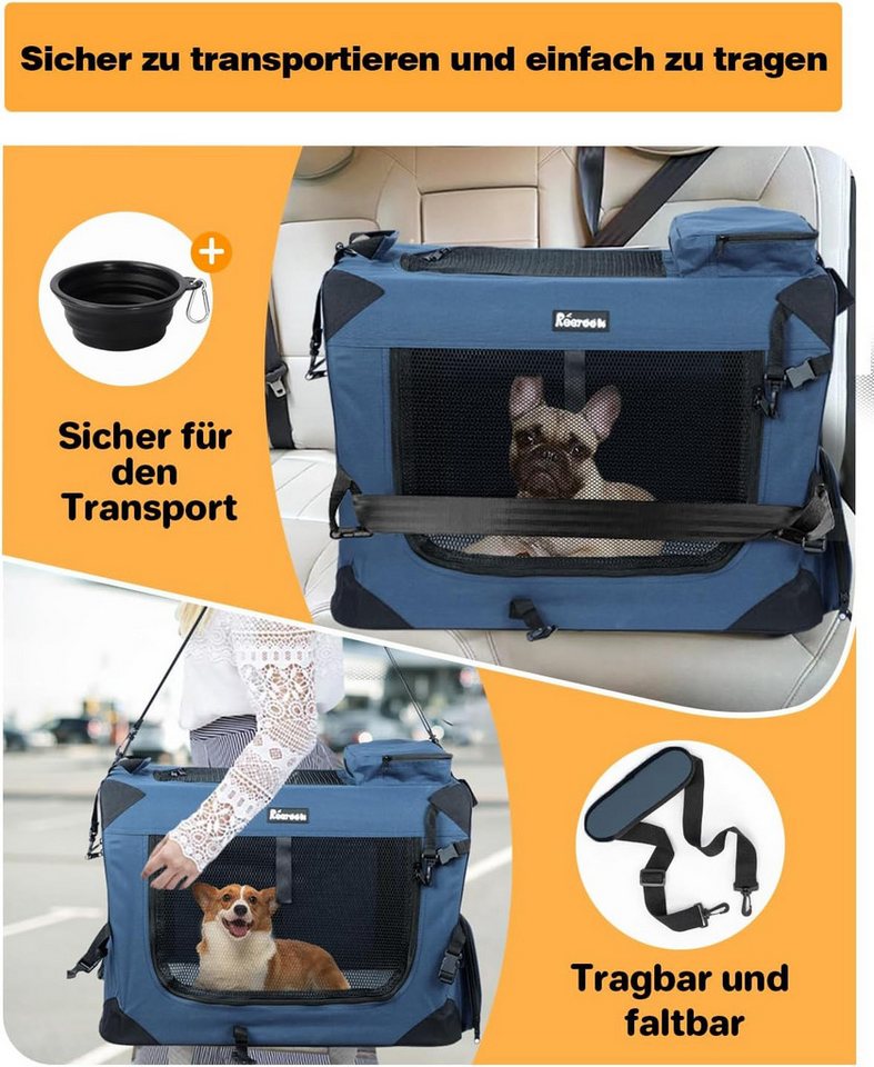 Thumbnail - Reerooh Tiertransportbox Tiertransportbox Tragbare Hundetasche für Hunde und Katzen bis 25 kg
