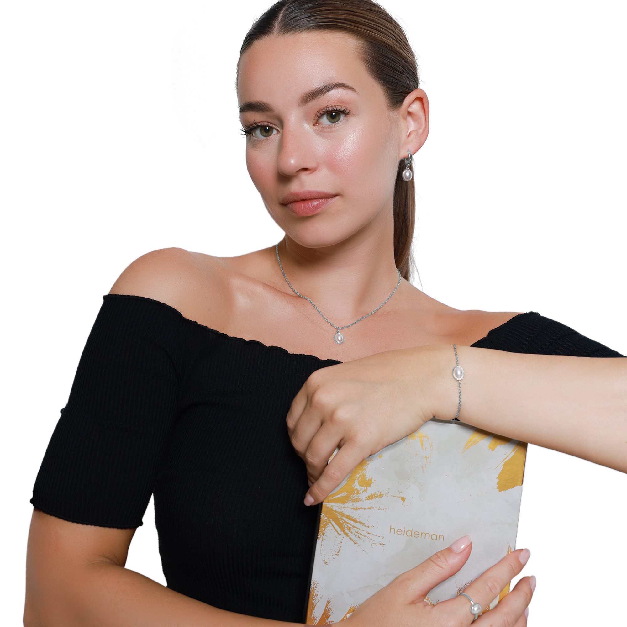 Heideman Schmuck-Adventskalender Heideman Schmuck Geschenkbox – Perle (25-tlg), Schmuckset mehrteilig Schmuck für Frauen - 4 Schmuckstücke