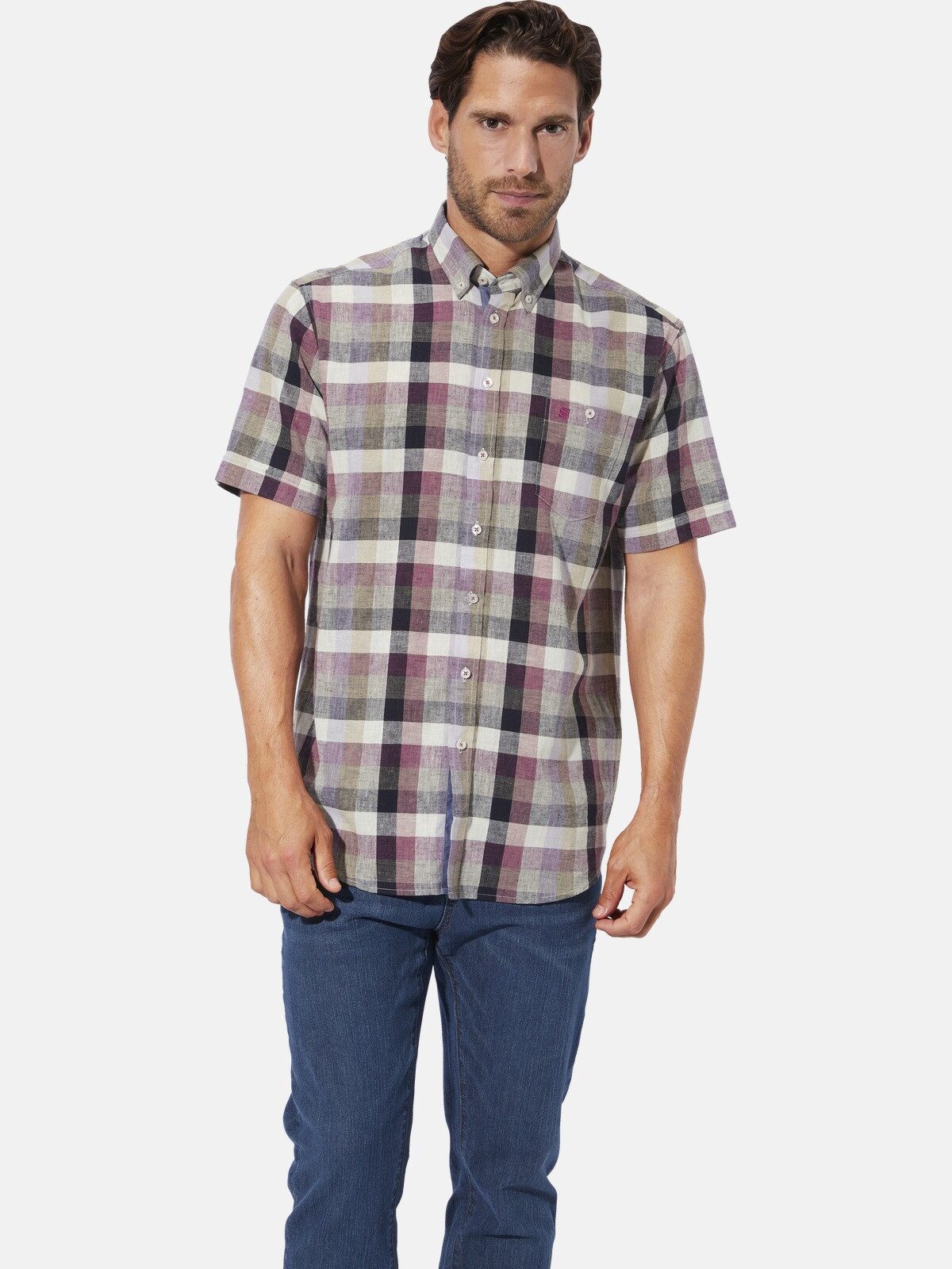 Babista Kurzarmhemd LENCIO im Karo-Design