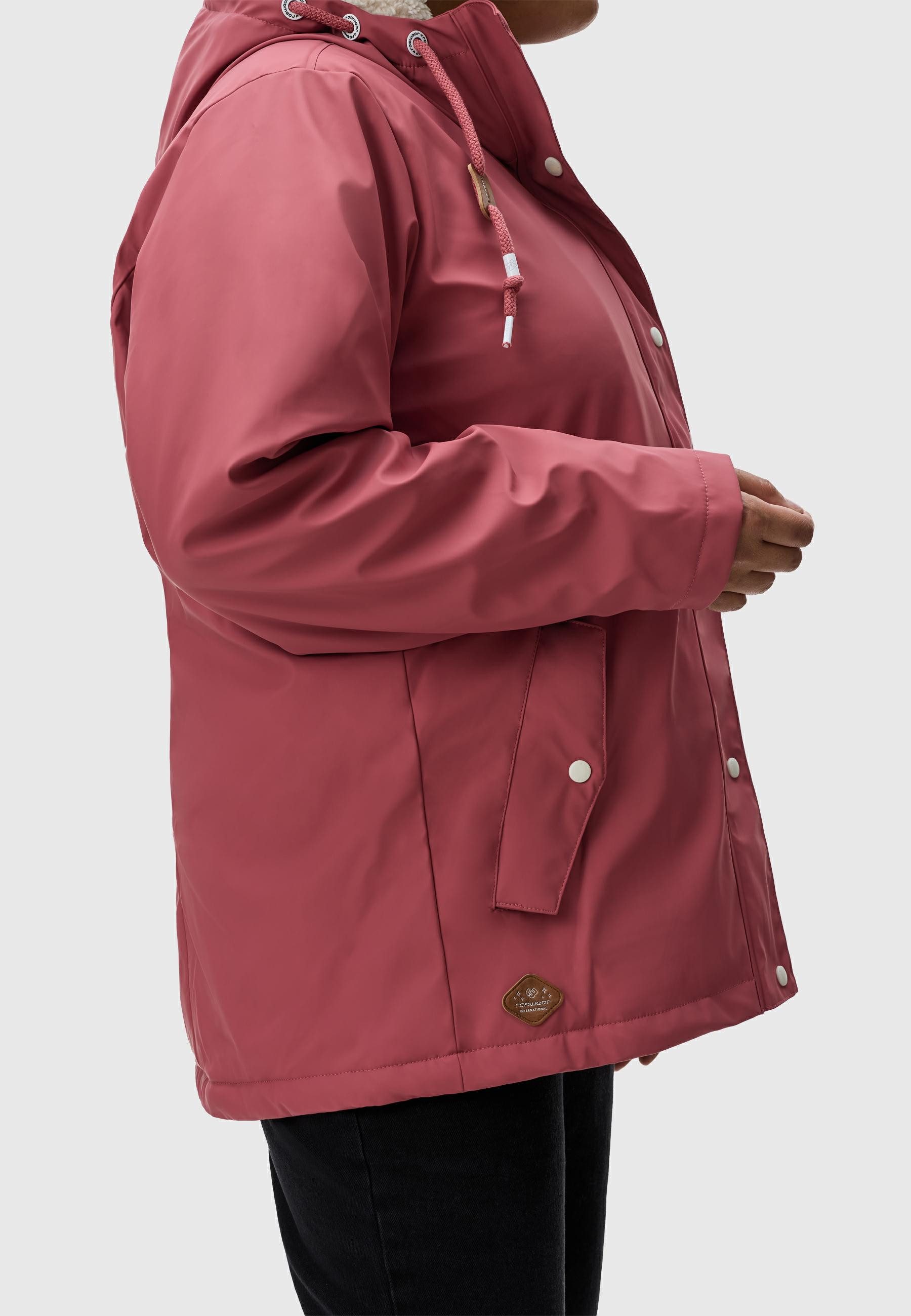 Ragwear Regenjacke Marge warm gefütterter Damen Winter Regenmantel