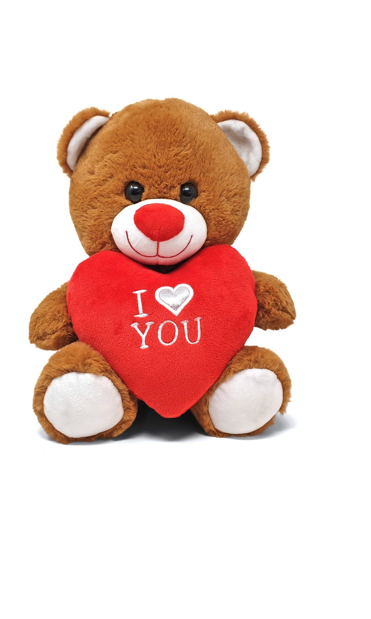 Teddys Rothenburg Kuscheltier Teddybär mit I Love You Herz dunkel 20 cm