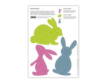 LK Trend & Style Bastelkartonpapier Prickelset mit Filz Ostern Frühling, Biene, Küken,Schmetterling und Hase warten auf dich