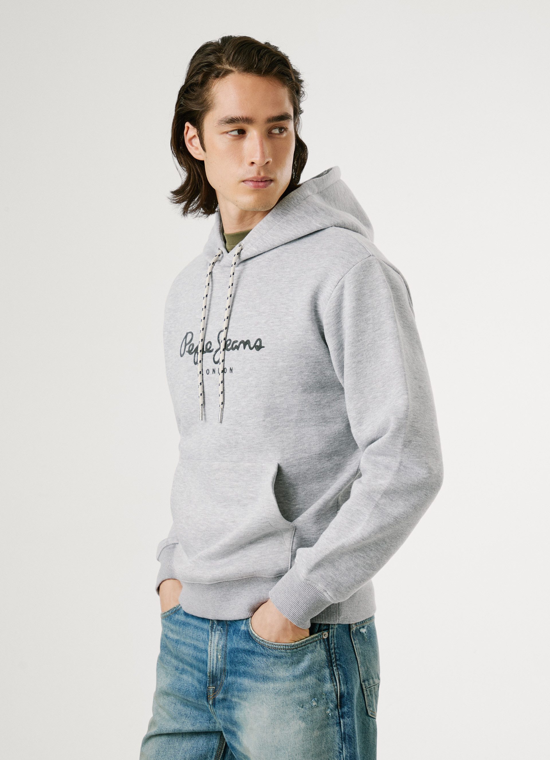 Pepe Jeans Hoodie MACBETH MELANGE Regular Fit mit Kordelzug günstig online kaufen