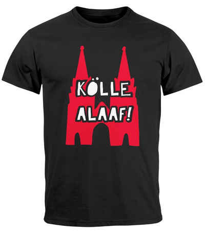 MoonWorks Print-Shirt Herren T-Shirt Karneval Köln Kölle Alaaf Kostüm-Ersatz Verkleidung Las mit Print