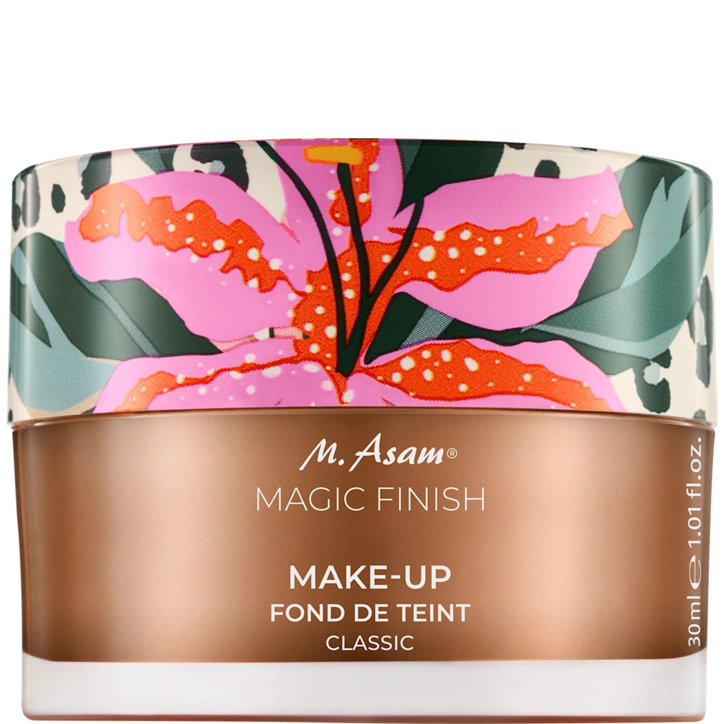 asambeauty Foundation M. Asam Magic Finish Make up 30 ml, + Vitamin E, 4in1 (Primer, Concealer, Foundation, Puder)