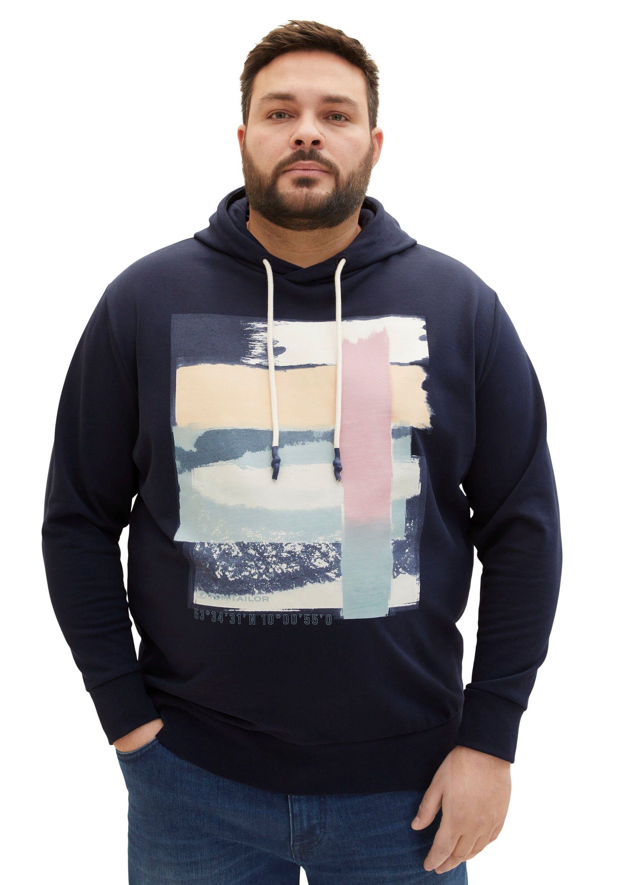 TOM TAILOR PLUS Kapuzensweatshirt mit großem Print