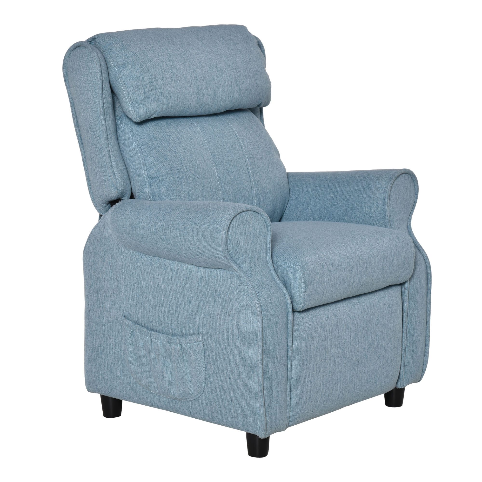 REDOM Sessel Sitzsessel für Kinder mit Armlehne und Fußstütze, ergonomisch (1-St., Verstellbarer Kindersessel, bequeme Kinderliege für Spielen & Lesen), Kinder Sofa / Kindersessel mit Relaxfunktion Blau 58 x 53 x 70 cm