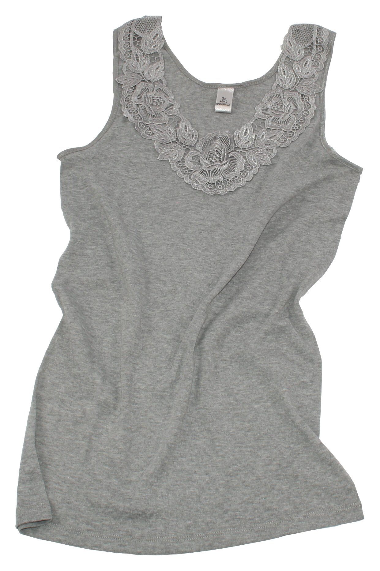 grau Cotton Prime® Unterhemd Spitze angenehmer mit in Baumwollqualität