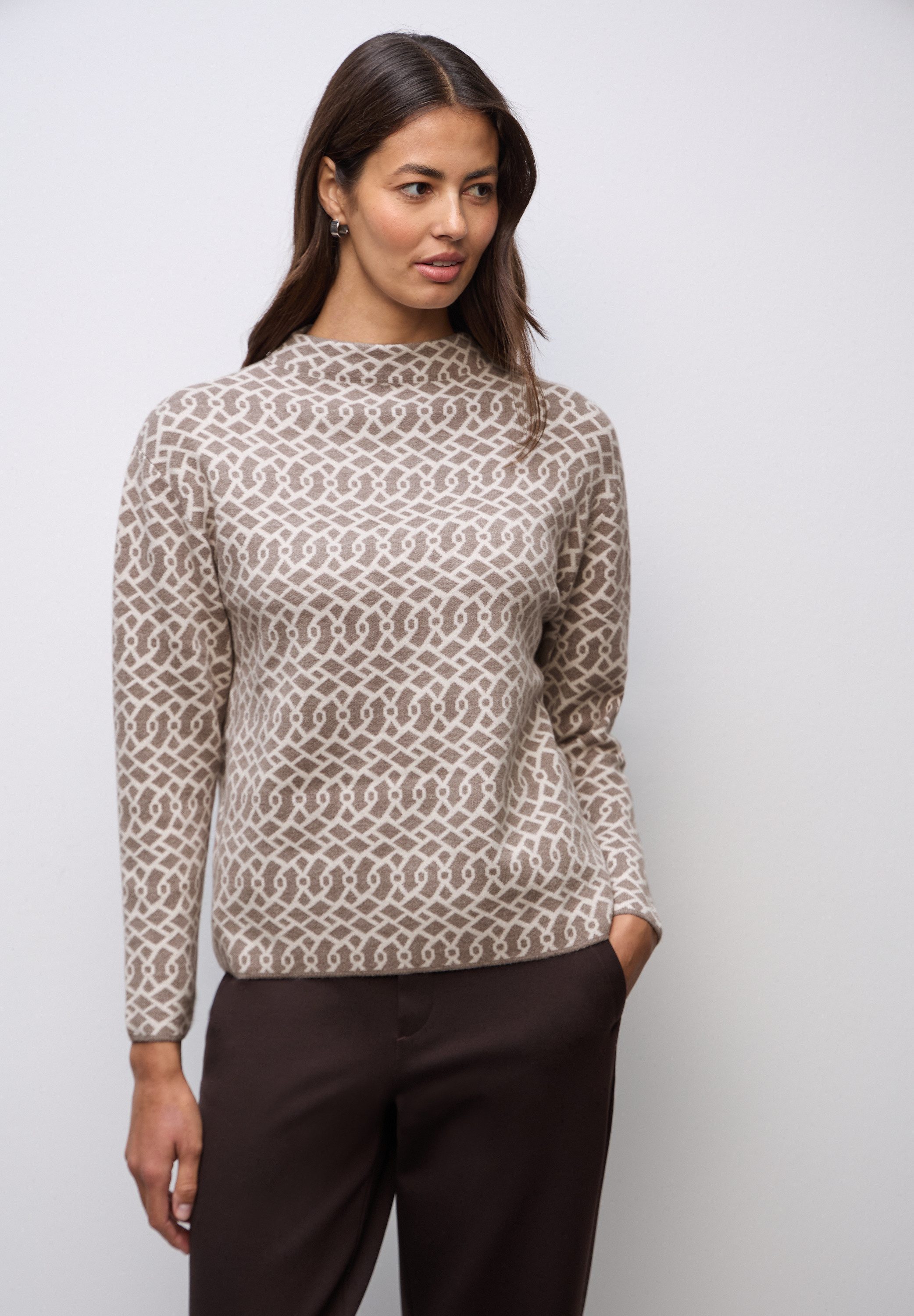 STREET ONE Jacquardpullover mit grafischem Muster günstig online kaufen