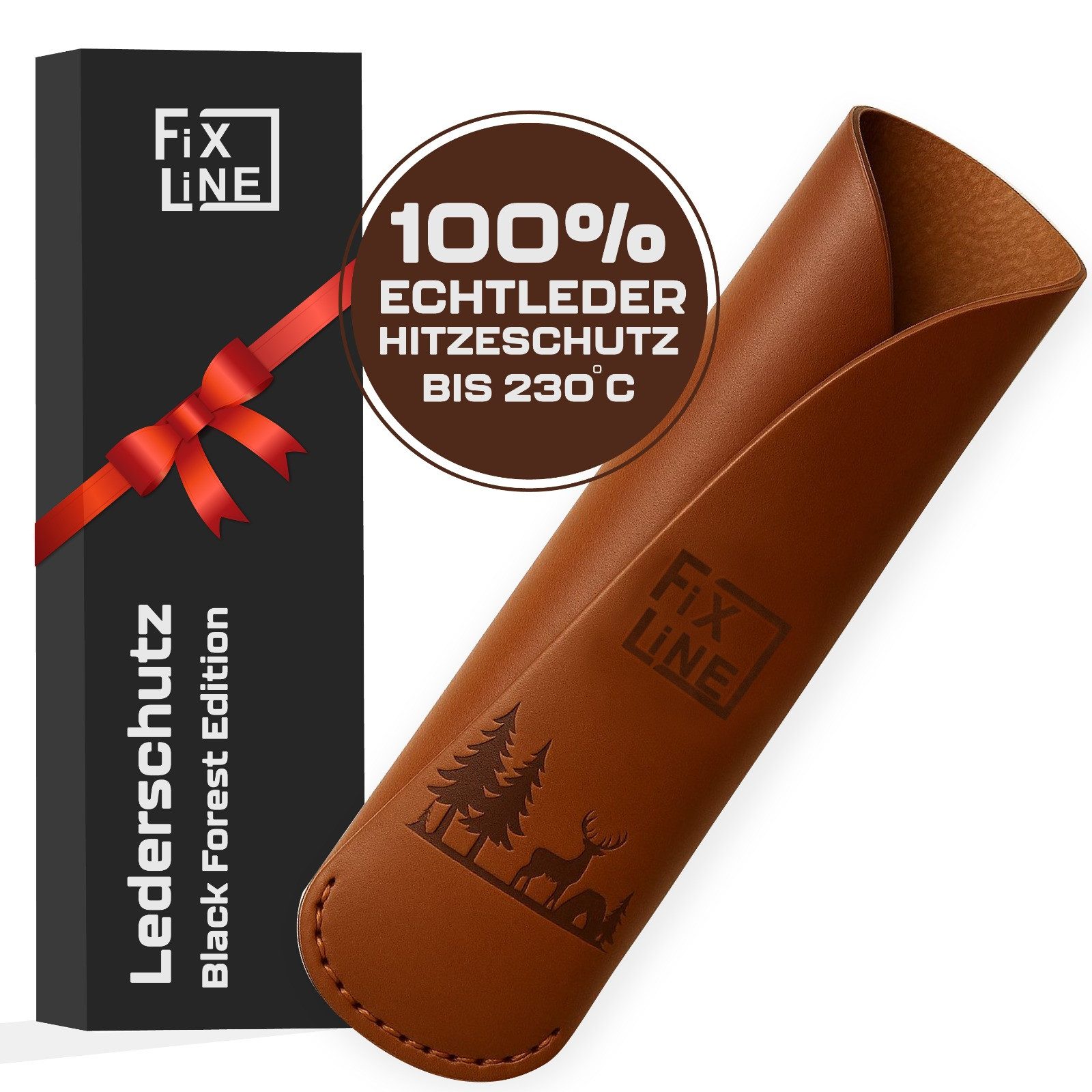 FIXLINE Bratpfanne Original Gusseisenpfanne 28cm Black Forest Edition - Emailliert, Gusseisen (Einzel, 1 Gusseisenpfanne), Emailliert, Black Forest Edition
