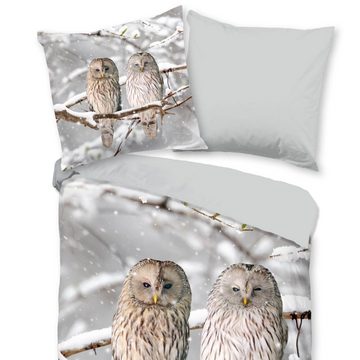 Kinderbettwäsche Schneeeulen Trendy Bedding, ESPiCO, Renforcé, 2 teilig, Tiermotiv, Winter, Natur