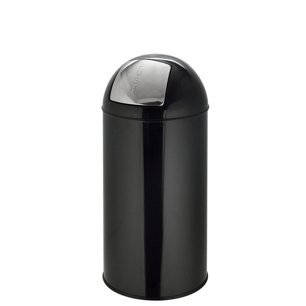 hjh OFFICE Мусорные урны Мусорные урны PUSH 35L Stahlblech, 35 Liter, Abfalleimer mit Schwingdeckel, Papierkorb