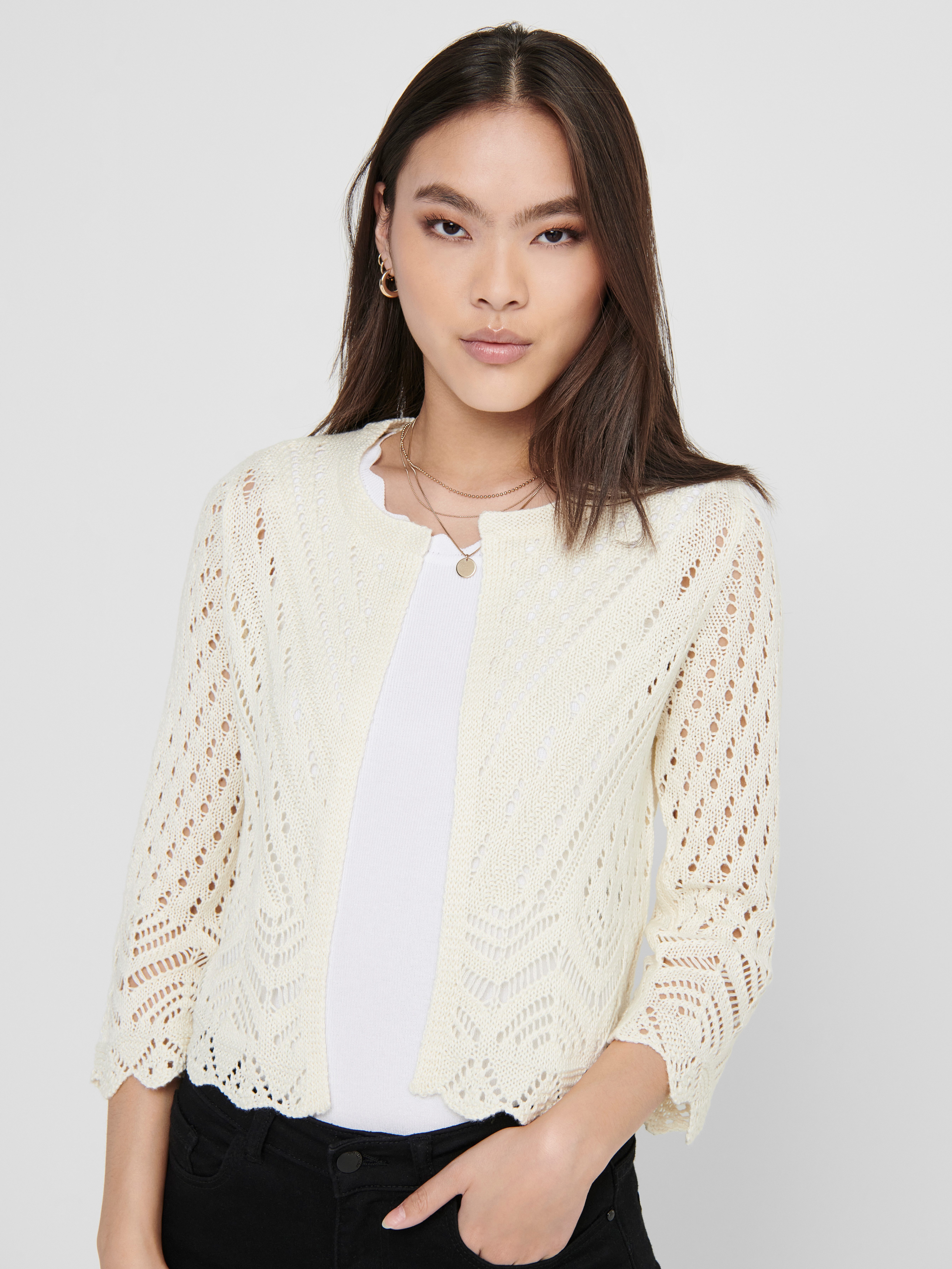 JDY Strickjacke JDYSUN 3/4 CROPPED CARDIGAN KNT NOOS