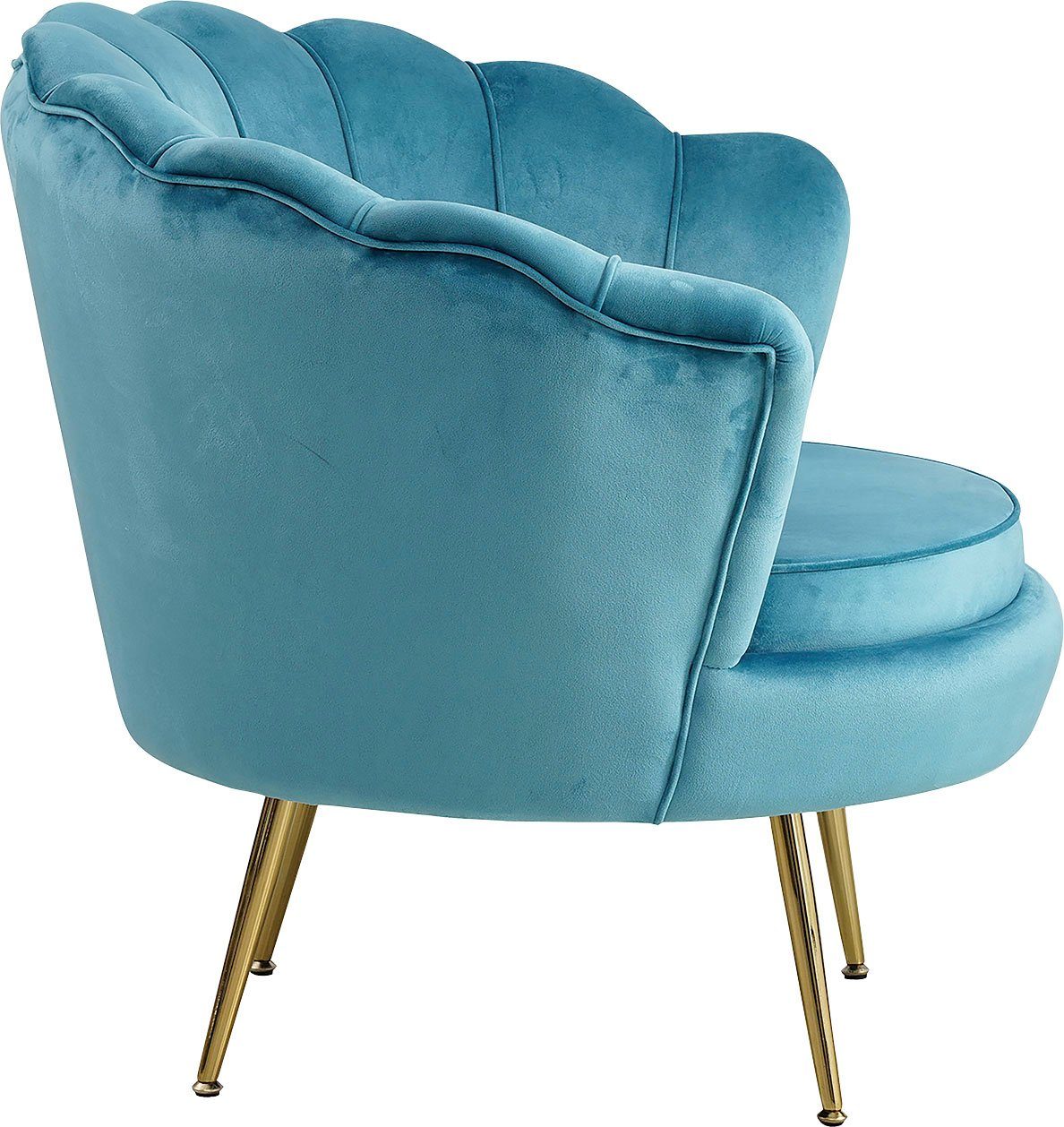 SalesFever Loungesessel Blau Clam, extravagantes Muscheldesign