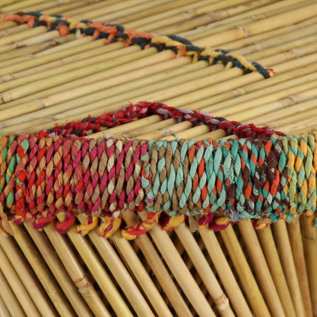 vidaXL (1-St) Mehrfarbig Bambus mit Couchtisch | Mehrfarbig Chindi-Details Mehrfarbig Couchtisch
